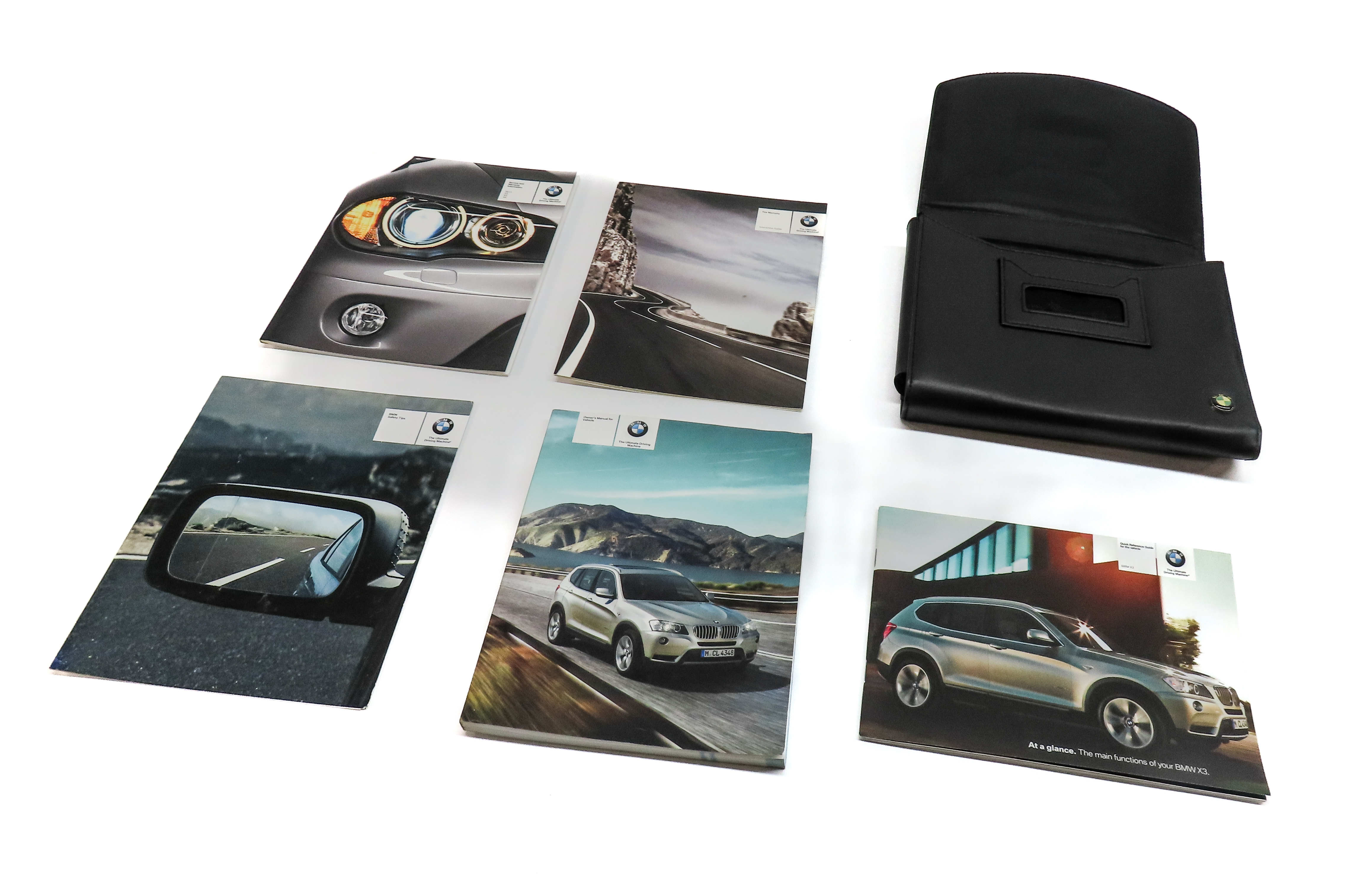 2011 BMW X3 (F25) 3.0L (N52) OWNER'S USER MANUAL BOOKLET SET/6 w/ CASE — exact item pictured